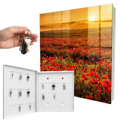 Key cabinet for wall Poppy fields