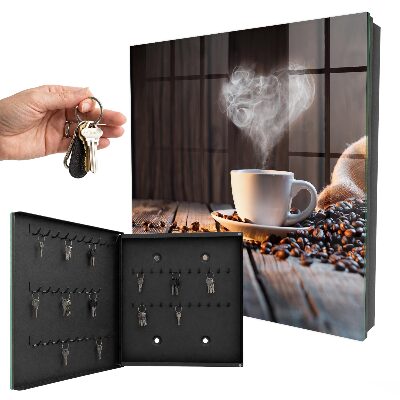 Key cabinet for wall Coffee heart