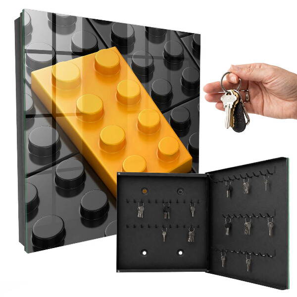 Key cabinet for wall Yellow block