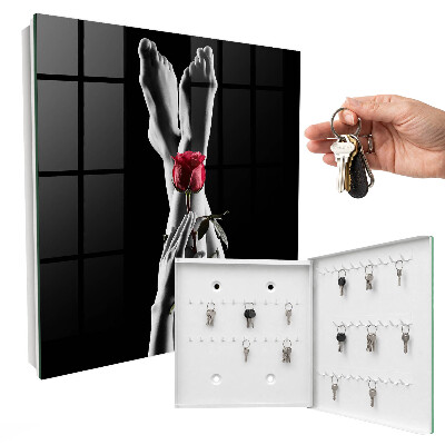 Key cabinet for wall The elegance of a rose