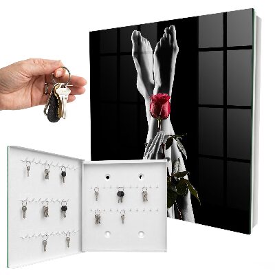Key cabinet for wall The elegance of a rose