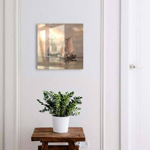 Key cabinet for wall Sea sailboats