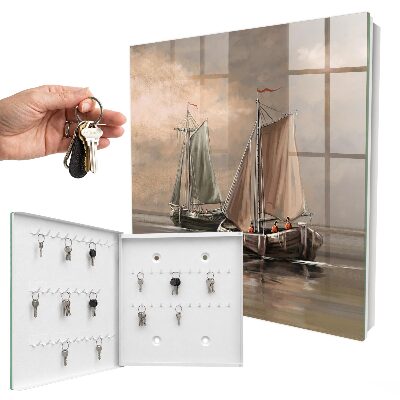 Key cabinet for wall Sea sailboats