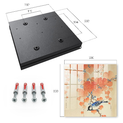 Key cabinet for wall Bird and leaves