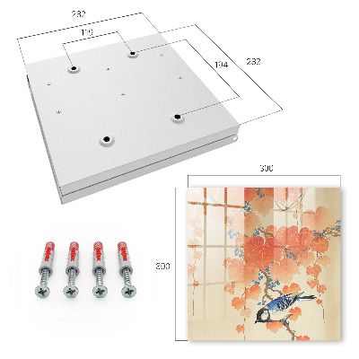 Key cabinet for wall Bird and leaves