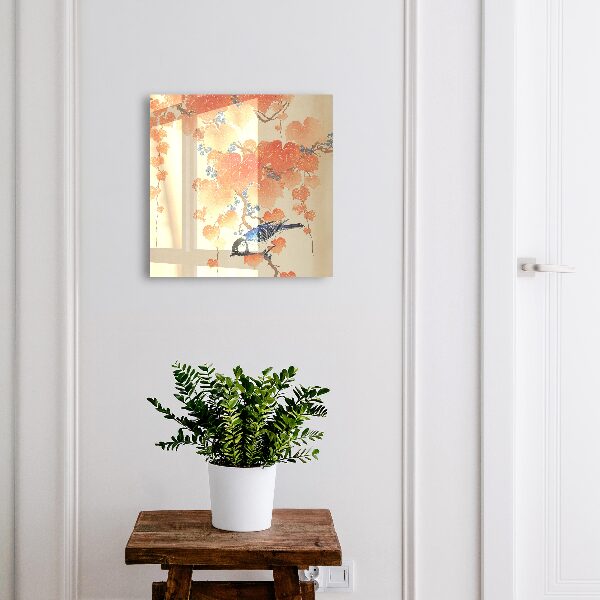 Key cabinet for wall Bird and leaves