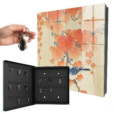 Key cabinet for wall Bird and leaves