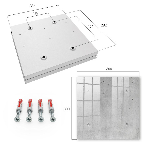 Key cabinet for wall Raw concrete