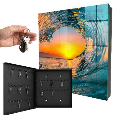 Key cabinet for wall Western wave