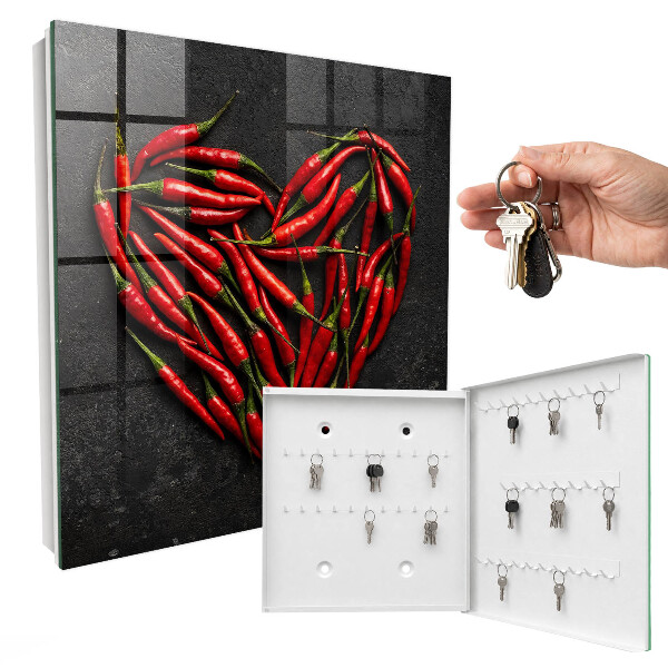 Key cabinet for wall Heart of pepper