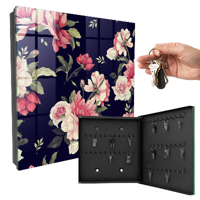 Key cabinet for wall Romantic flowers