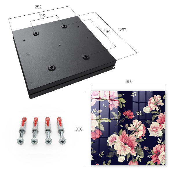 Key cabinet for wall Romantic flowers