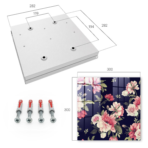 Key cabinet for wall Romantic flowers