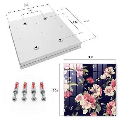 Key cabinet for wall Romantic flowers