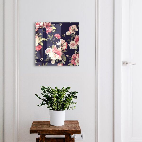 Key cabinet for wall Romantic flowers