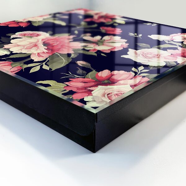 Key cabinet for wall Romantic flowers