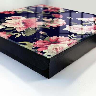 Key cabinet for wall Romantic flowers