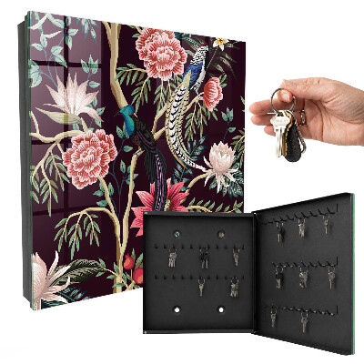Key cabinet for wall Flowers and birds
