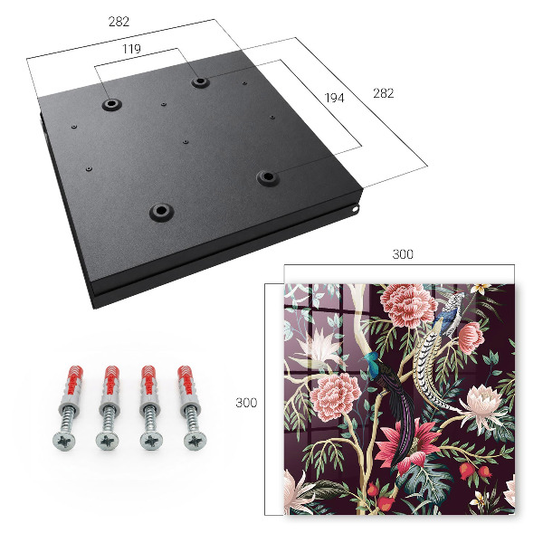 Key cabinet for wall Flowers and birds