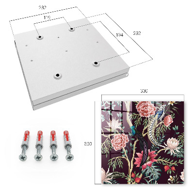 Key cabinet for wall Flowers and birds