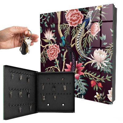 Key cabinet for wall Flowers and birds