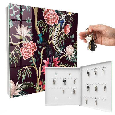 Key cabinet for wall Flowers and birds