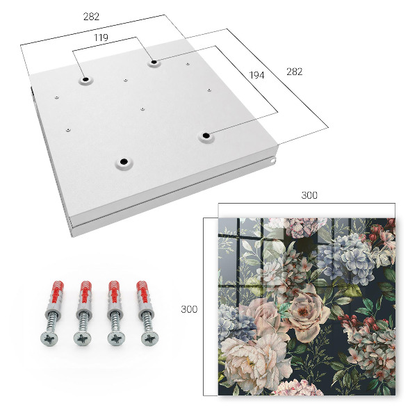Key box Floral pattern