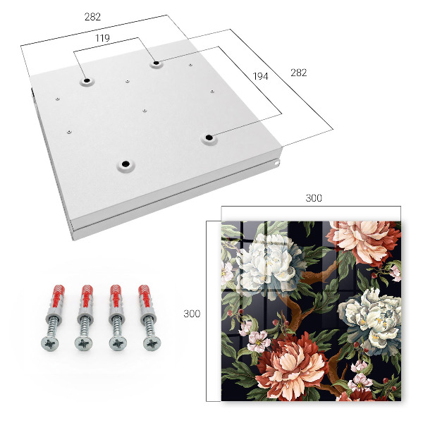 Key cabinet for wall Flowers of nature