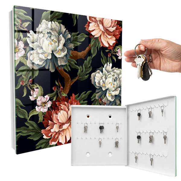 Key cabinet for wall Flowers of nature