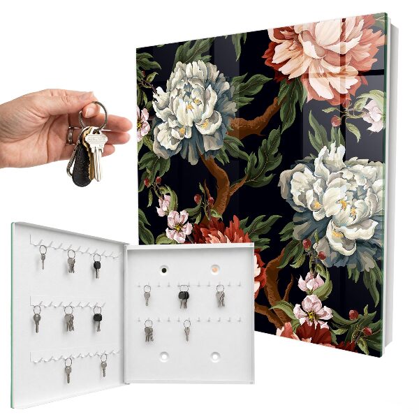 Key cabinet for wall Flowers of nature