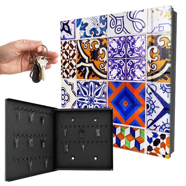 Key storage box Colorful tiles