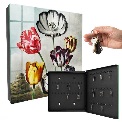 Key storage box Retro tulips