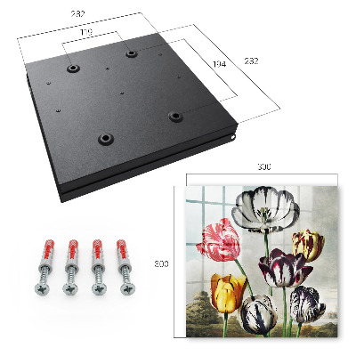 Key storage box Retro tulips