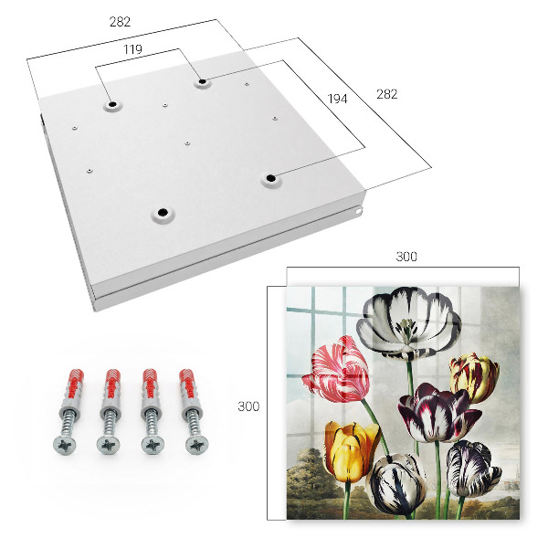 Key storage box Retro tulips