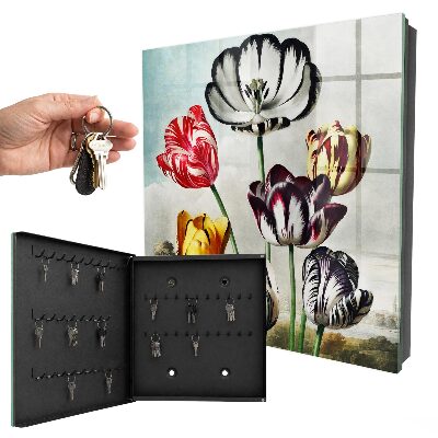 Key storage box Retro tulips