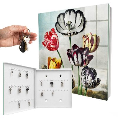 Key storage box Retro tulips