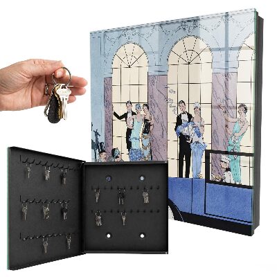 Key cabinet for wall Blue side