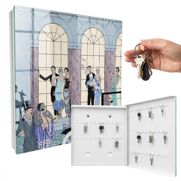 Key cabinet for wall Blue side