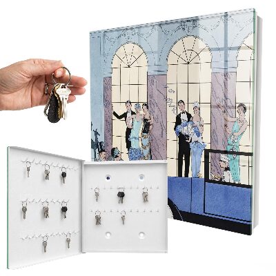 Key cabinet for wall Blue side