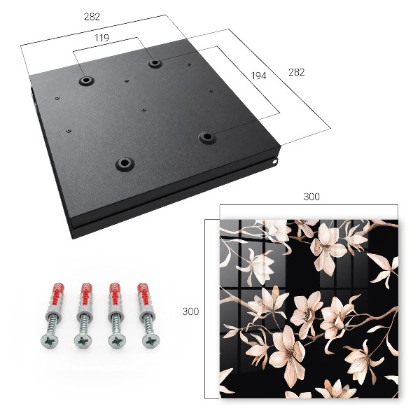 Key storage box Cream flowers