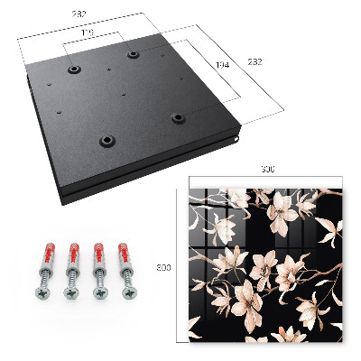 Key storage box Cream flowers