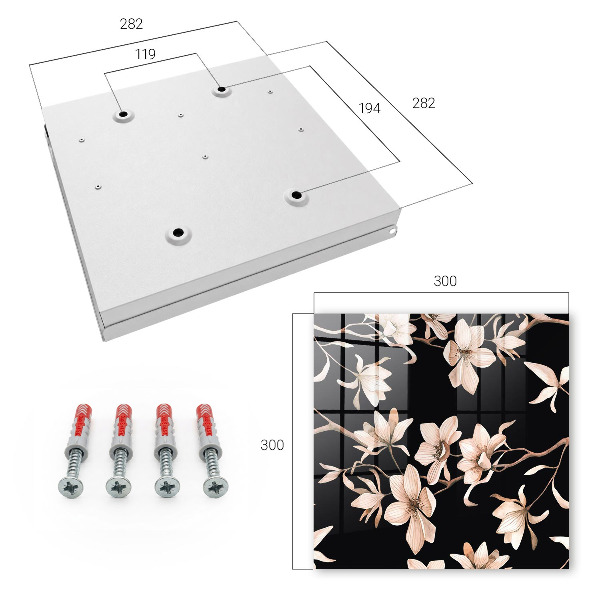 Key storage box Cream flowers