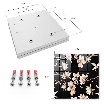 Key storage box Cream flowers