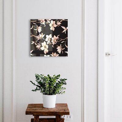 Key storage box Cream flowers