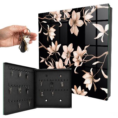 Key storage box Cream flowers