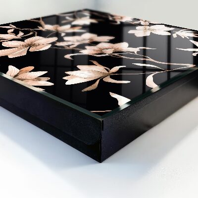 Key storage box Cream flowers
