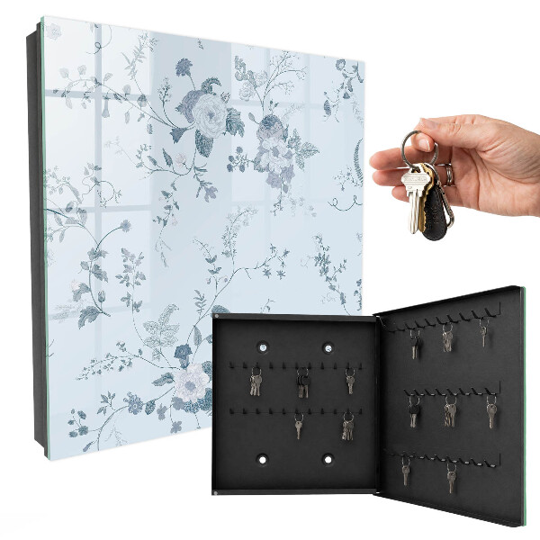 Key cabinet for wall Botanical flowers