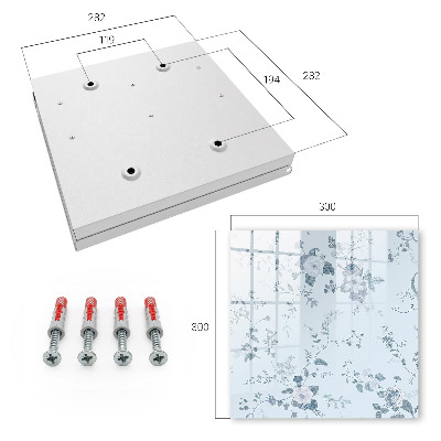 Key cabinet for wall Botanical flowers