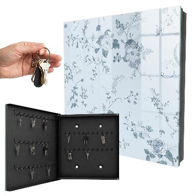 Key cabinet for wall Botanical flowers