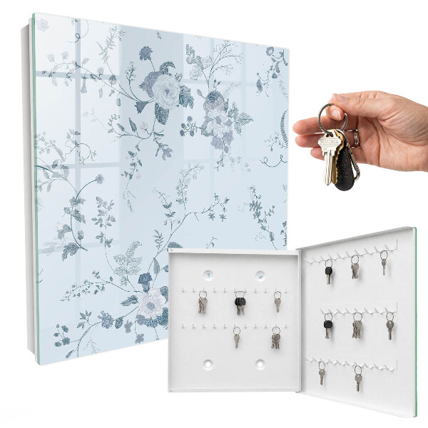 Key cabinet for wall Botanical flowers